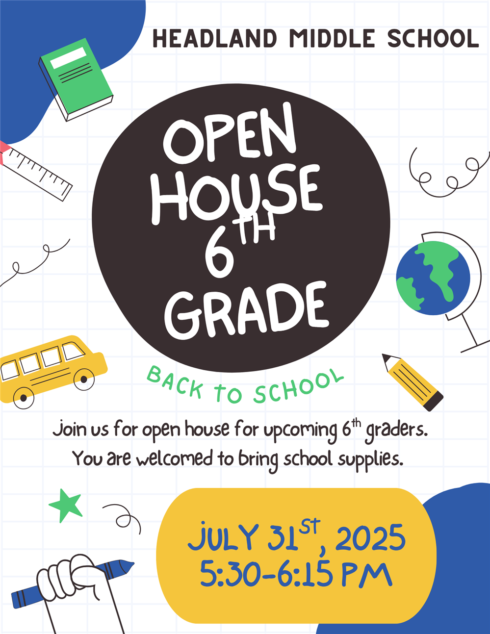 6th Grade Open House 6th Grade Open House